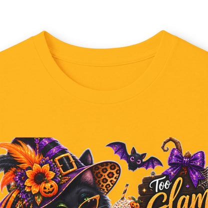 Halloween Witch Pumpkin Long Sleeve Tee — "Glam to Give a Boo!" Graphic Shirt