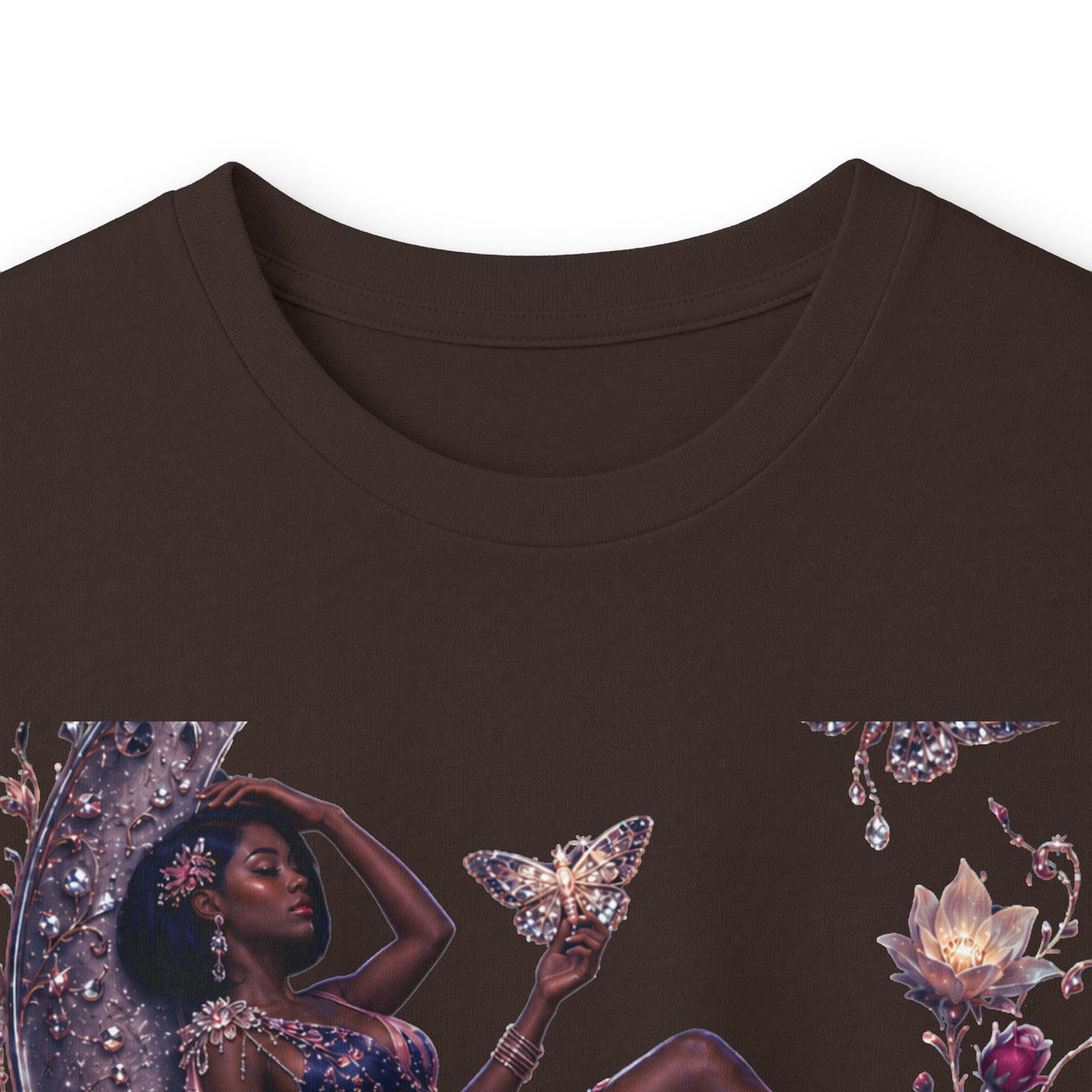 Long Sleeve Tee — 'She Is The Shadow' Gothic Floral Art Shirt