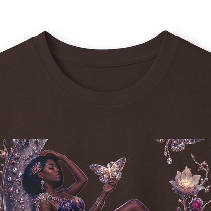 Long Sleeve Tee — 'She Is The Shadow' Gothic Floral Art Shirt