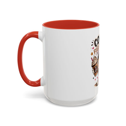 Coffee Fueled & Focused Mug — Cute Cartoon Coffee Cup Gift (11/15oz)