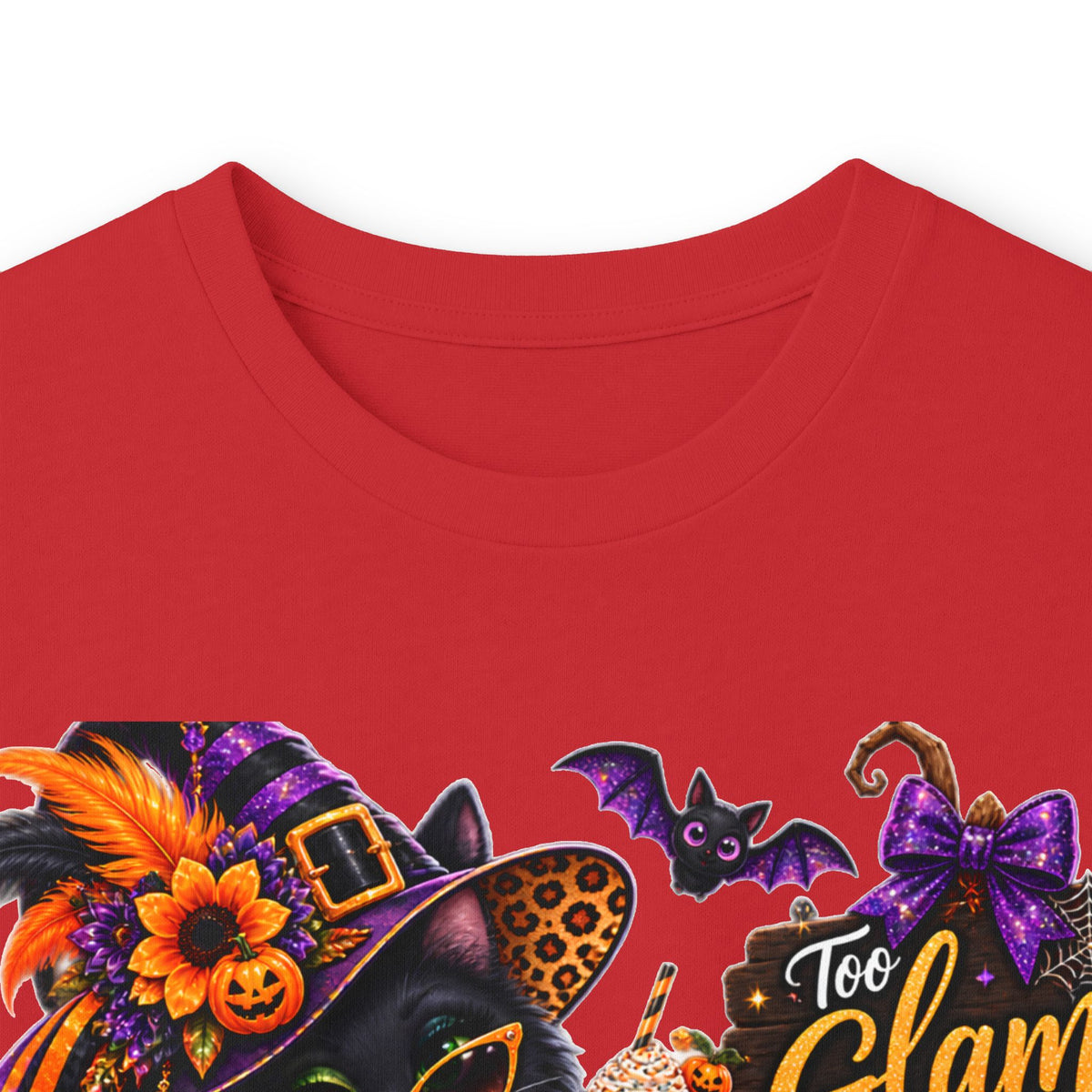 Halloween Witch Pumpkin Long Sleeve Tee — "Glam to Give a Boo!" Graphic Shirt