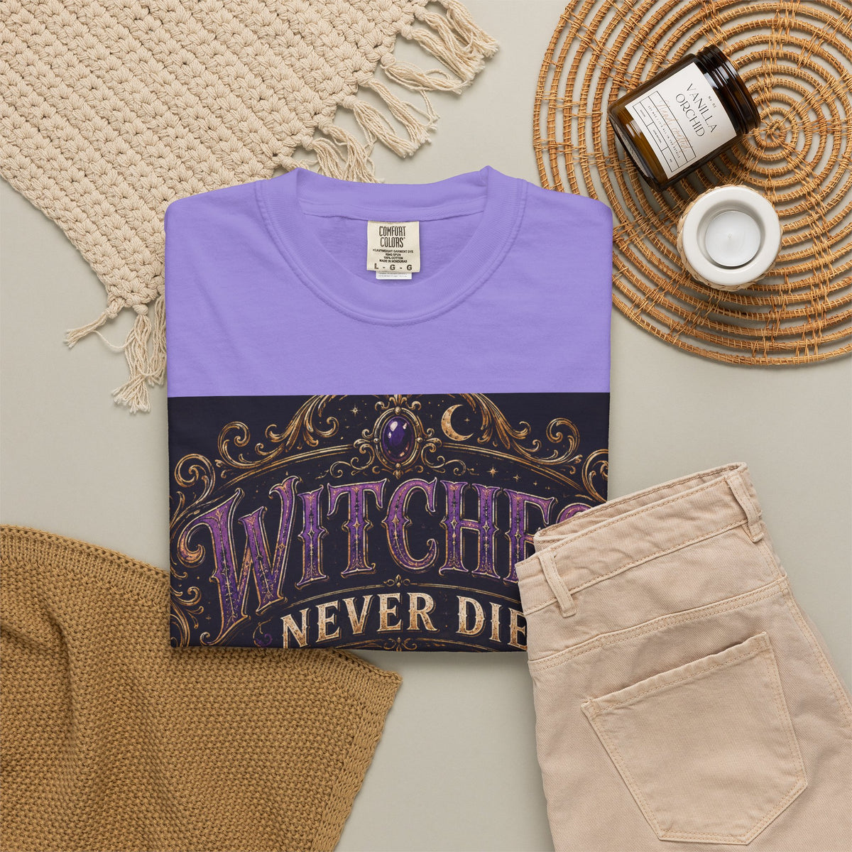 Witches Never Die T-Shirt — Gothic Witchy Graphic Tee