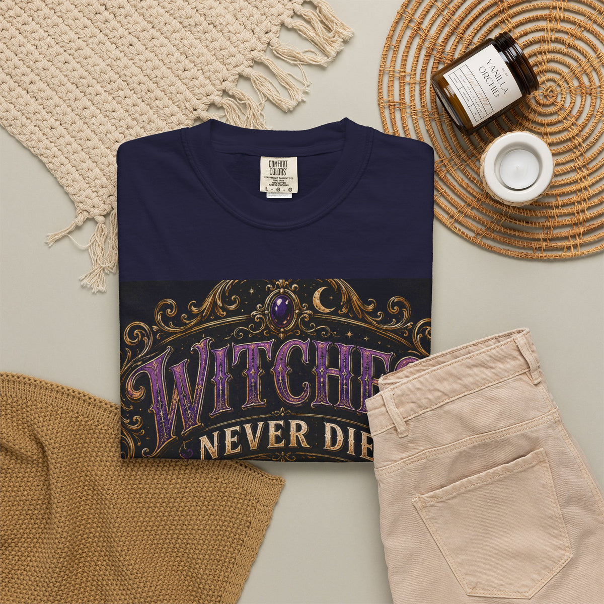 Witches Never Die T-Shirt — Gothic Witchy Graphic Tee
