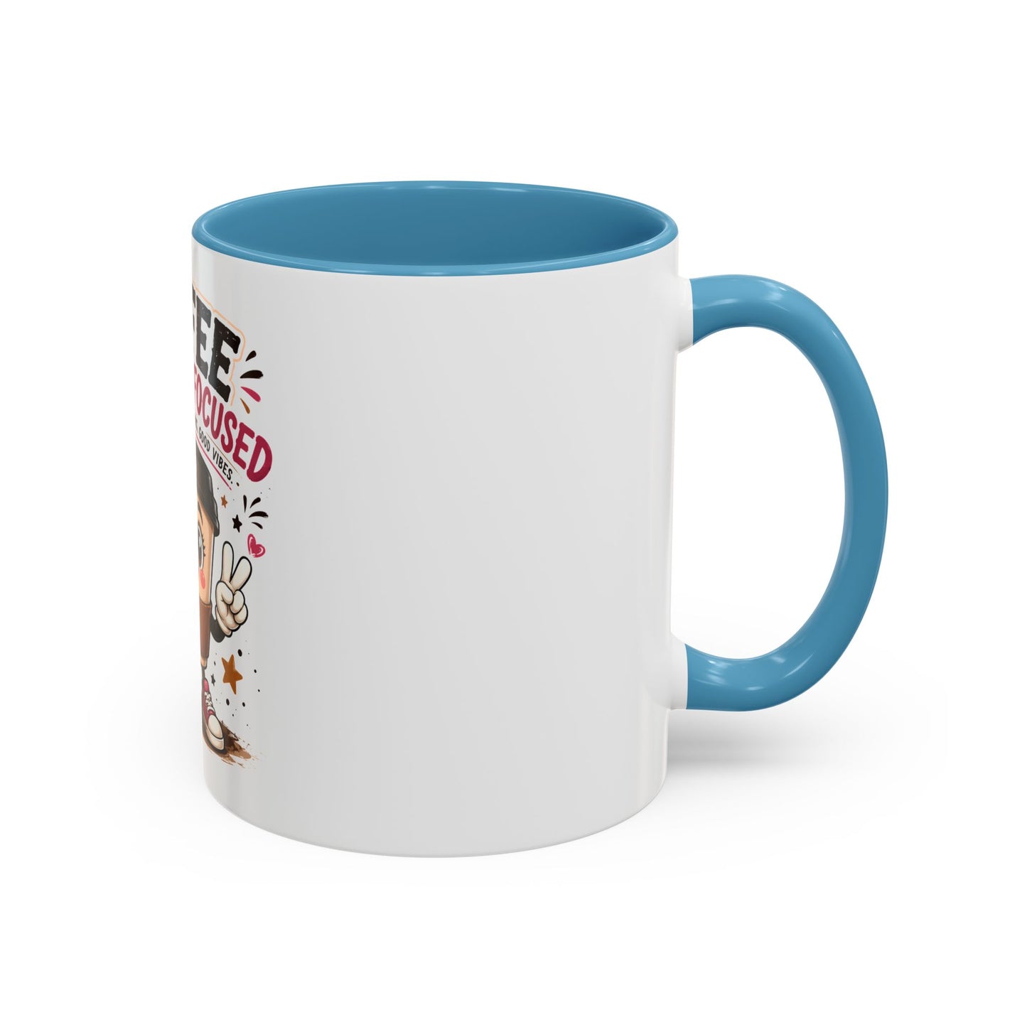 Coffee Fueled & Focused Mug — Cute Cartoon Coffee Cup Gift (11/15oz)