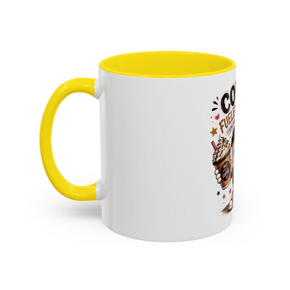 Coffee Fueled & Focused Mug — Cute Cartoon Coffee Cup Gift (11/15oz)