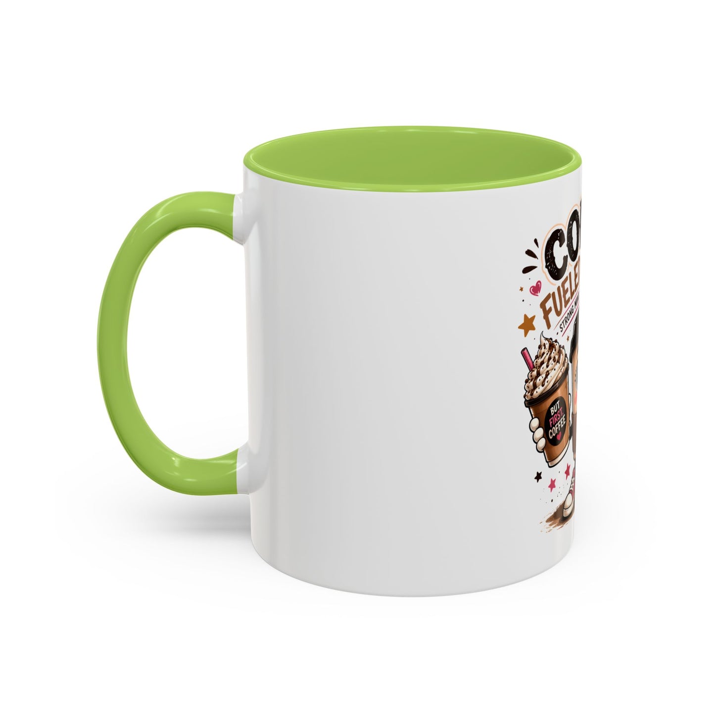 Coffee Fueled & Focused Mug — Cute Cartoon Coffee Cup Gift (11/15oz)