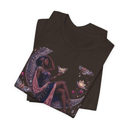 Her Power Tee — Empowering Moon Goddess Women’s Graphic T-Shirt