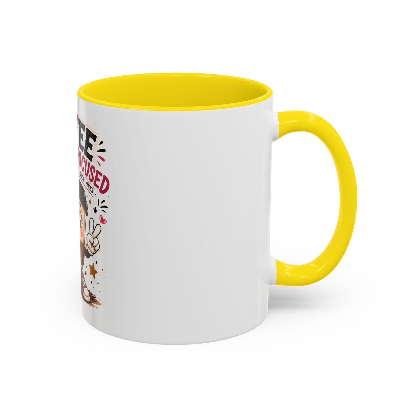 Coffee Fueled & Focused Mug — Cute Cartoon Coffee Cup Gift (11/15oz)