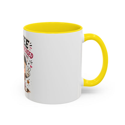 Coffee Fueled & Focused Mug — Cute Cartoon Coffee Cup Gift (11/15oz)