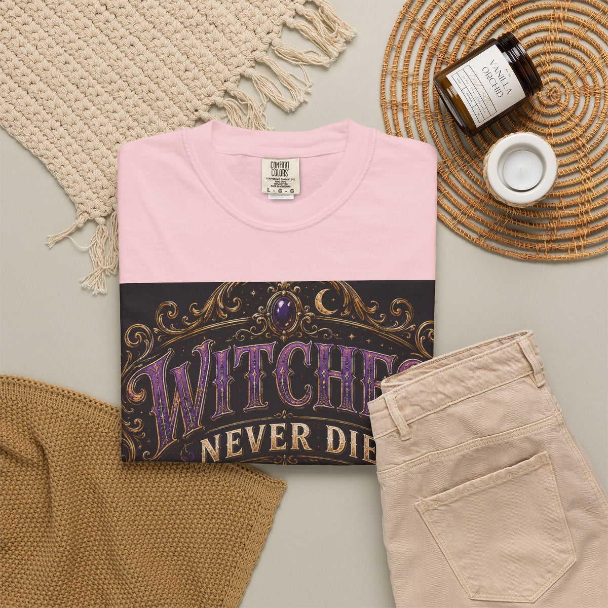 Witches Never Die T-Shirt — Gothic Witchy Graphic Tee