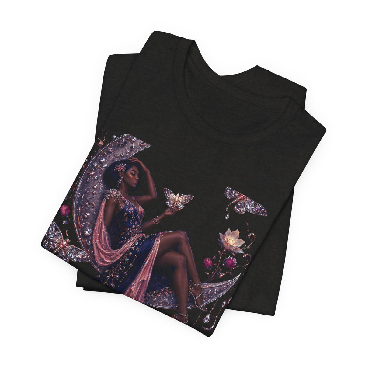 Her Power Tee — Empowering Moon Goddess Women’s Graphic T-Shirt