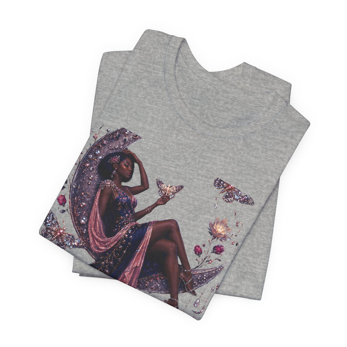 Her Power Tee — Empowering Moon Goddess Women’s Graphic T-Shirt