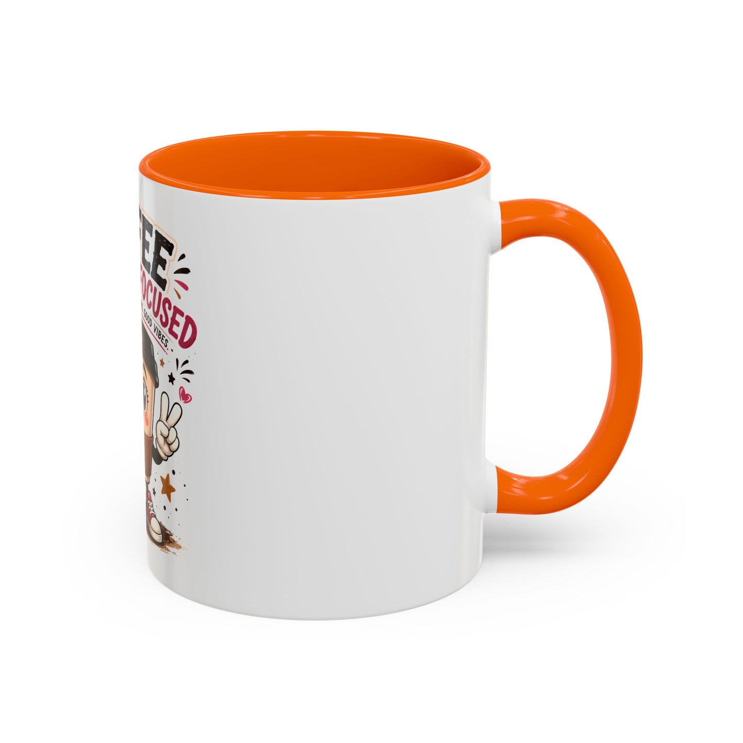 Coffee Fueled & Focused Mug — Cute Cartoon Coffee Cup Gift (11/15oz)
