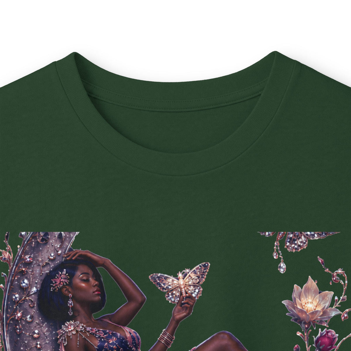Long Sleeve Tee — 'She Is The Shadow' Gothic Floral Art Shirt