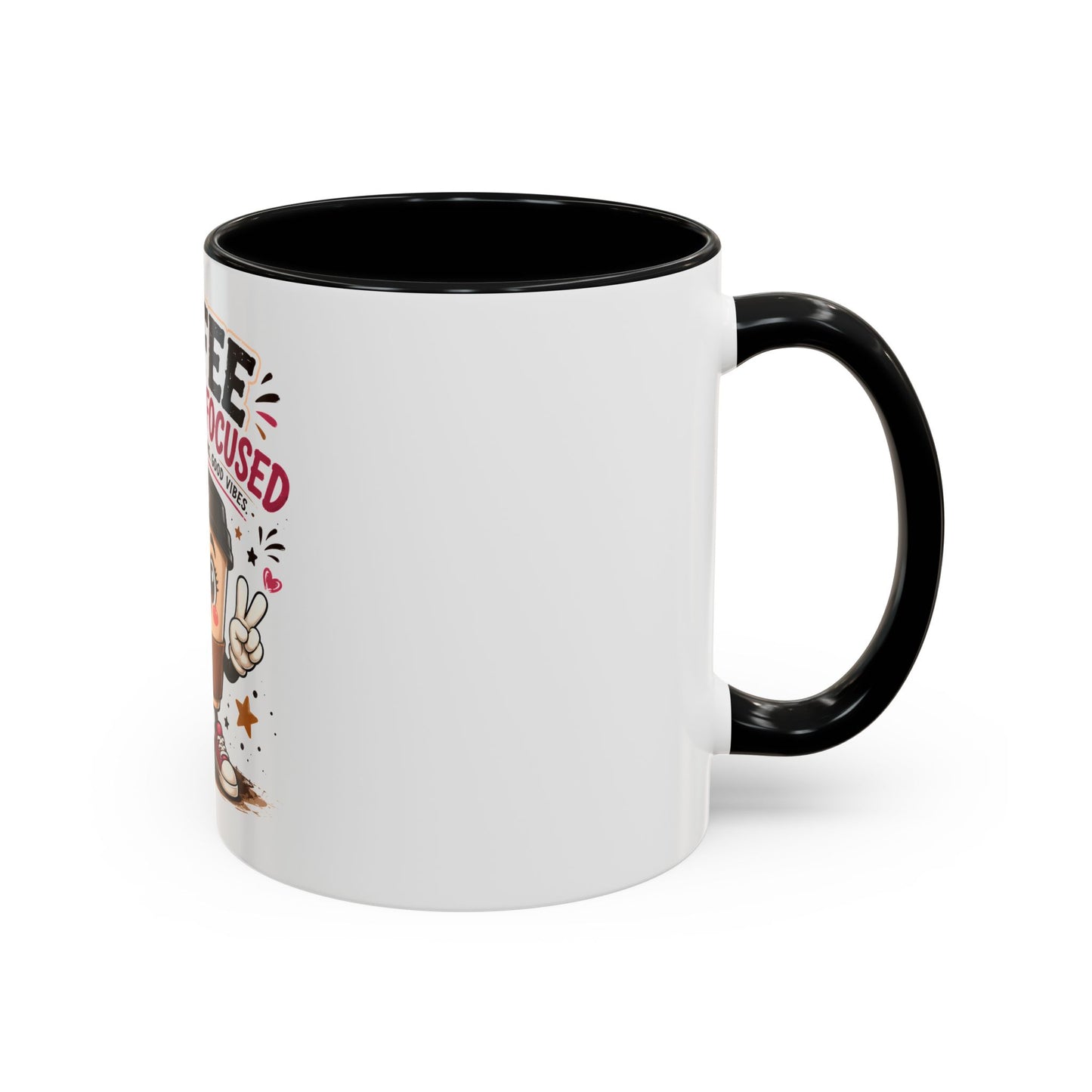 Coffee Fueled & Focused Mug — Cute Cartoon Coffee Cup Gift (11/15oz)