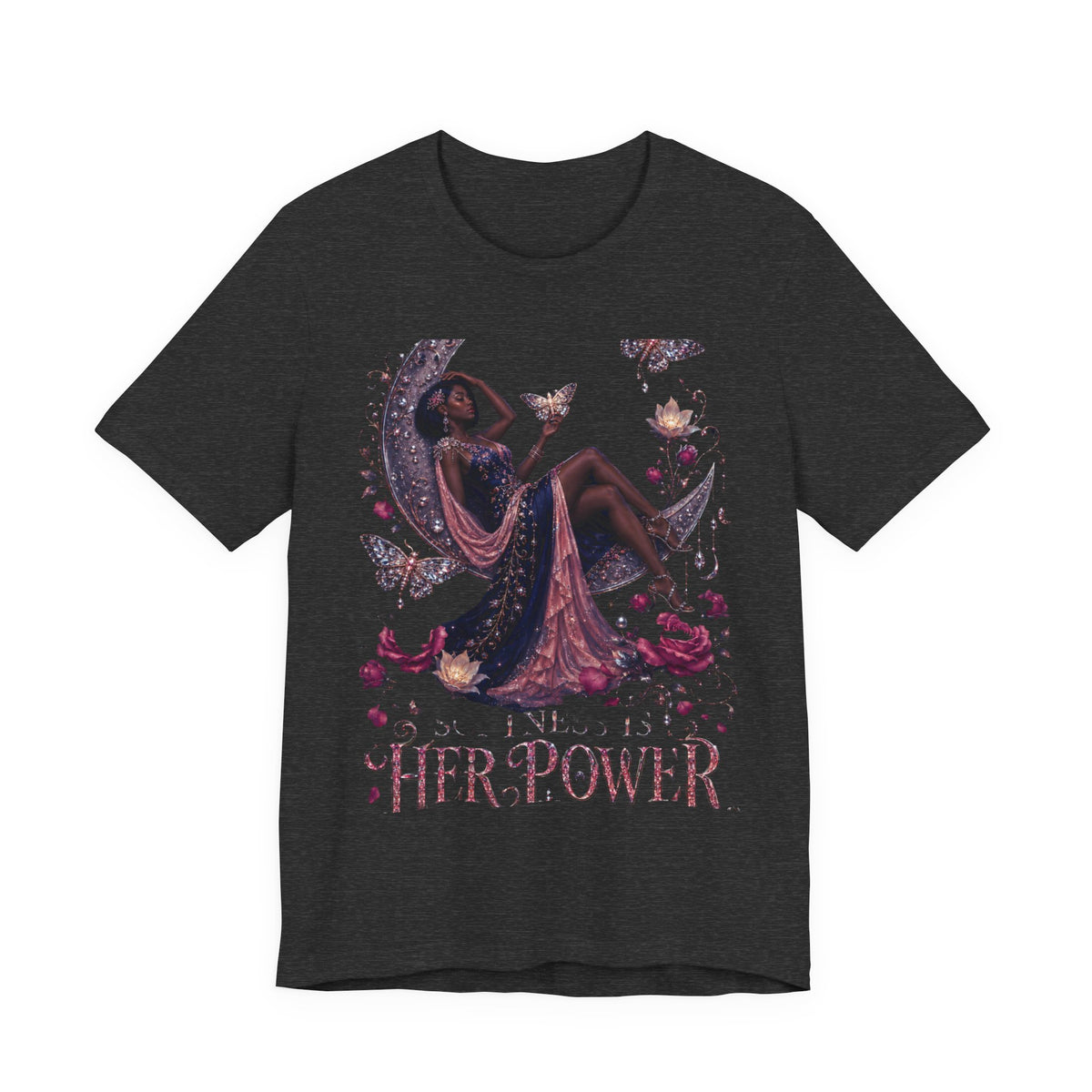 Her Power Tee — Empowering Moon Goddess Women’s Graphic T-Shirt
