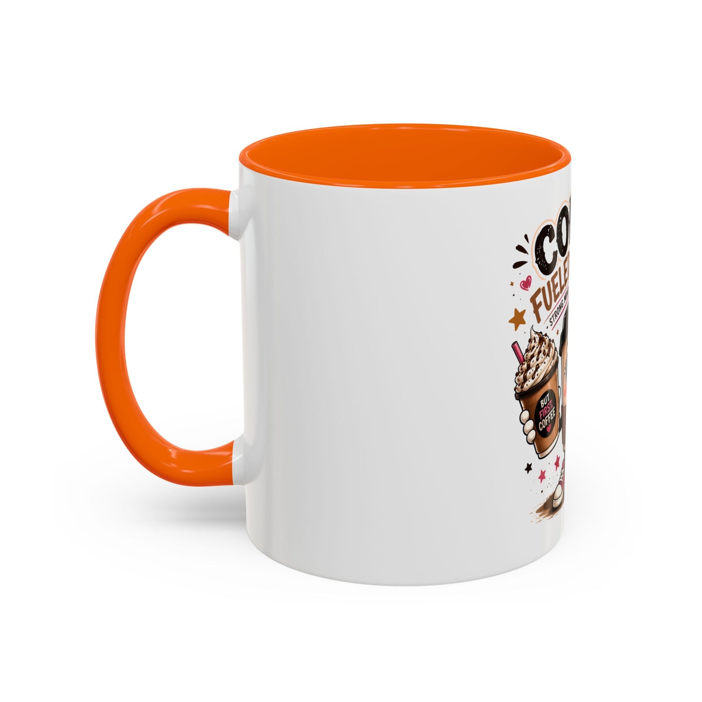 Coffee Fueled & Focused Mug — Cute Cartoon Coffee Cup Gift (11/15oz)
