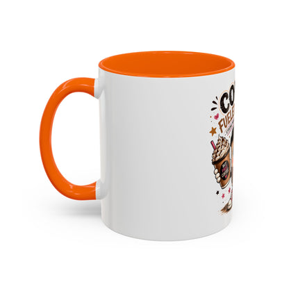 Coffee Fueled & Focused Mug — Cute Cartoon Coffee Cup Gift (11/15oz)