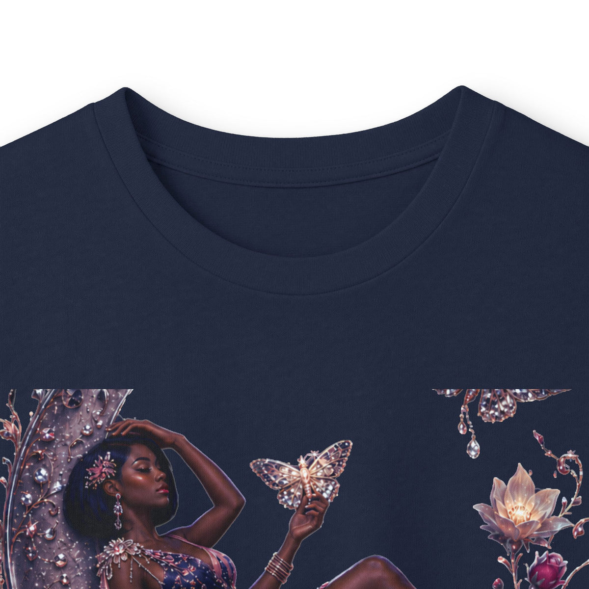 Long Sleeve Tee — 'She Is The Shadow' Gothic Floral Art Shirt