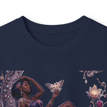 Long Sleeve Tee — 'She Is The Shadow' Gothic Floral Art Shirt