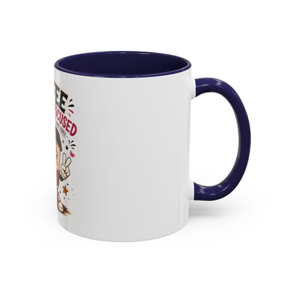 Coffee Fueled & Focused Mug — Cute Cartoon Coffee Cup Gift (11/15oz)