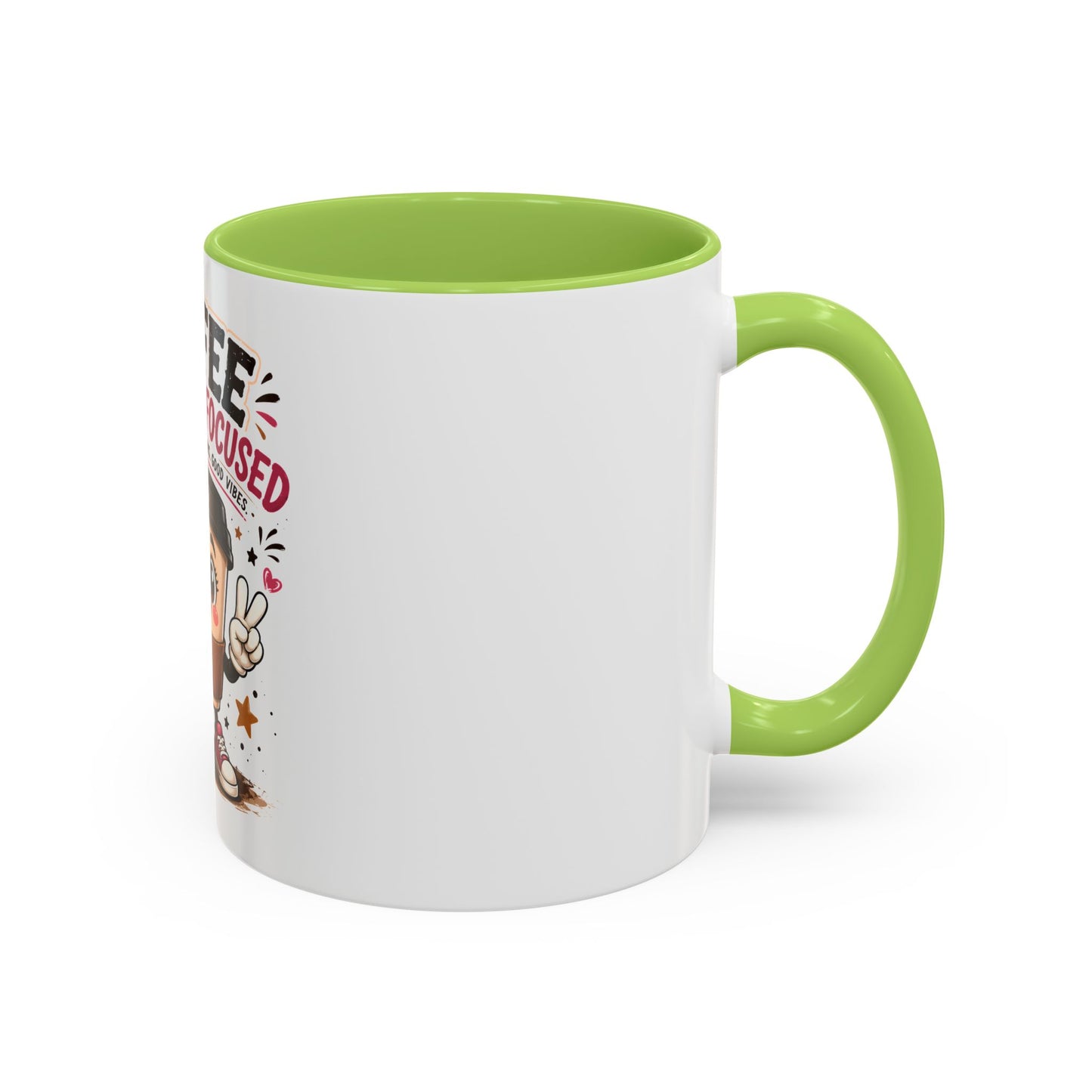 Coffee Fueled & Focused Mug — Cute Cartoon Coffee Cup Gift (11/15oz)