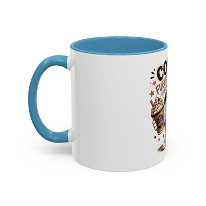 Coffee Fueled & Focused Mug — Cute Cartoon Coffee Cup Gift (11/15oz)