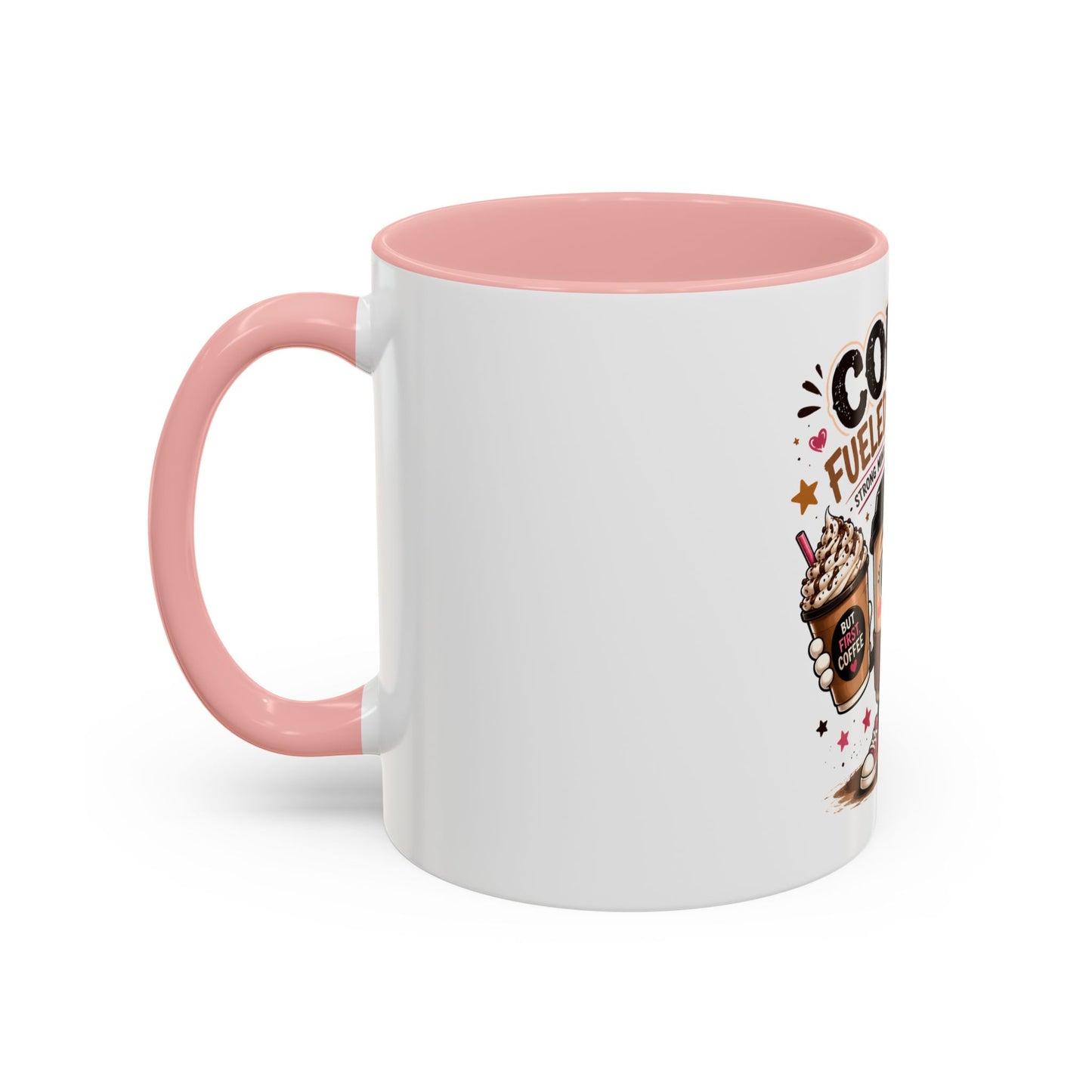 Coffee Fueled & Focused Mug — Cute Cartoon Coffee Cup Gift (11/15oz)