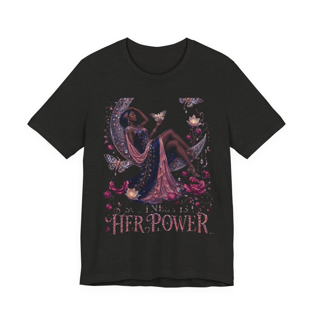 Her Power Tee — Empowering Moon Goddess Women’s Graphic T-Shirt
