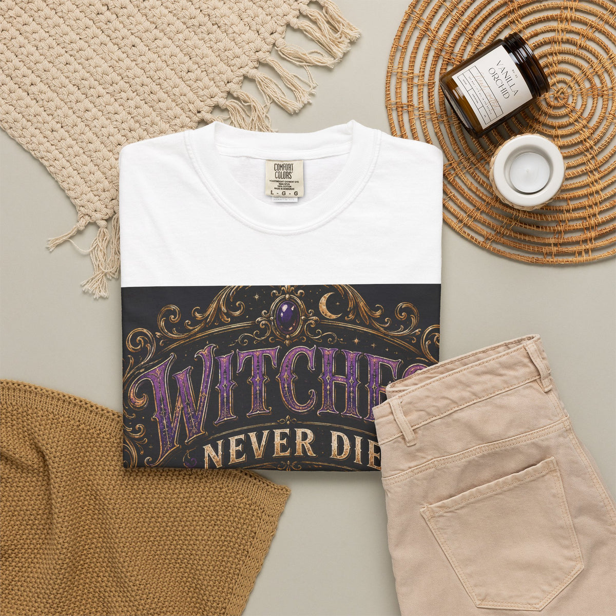 Witches Never Die T-Shirt — Gothic Witchy Graphic Tee