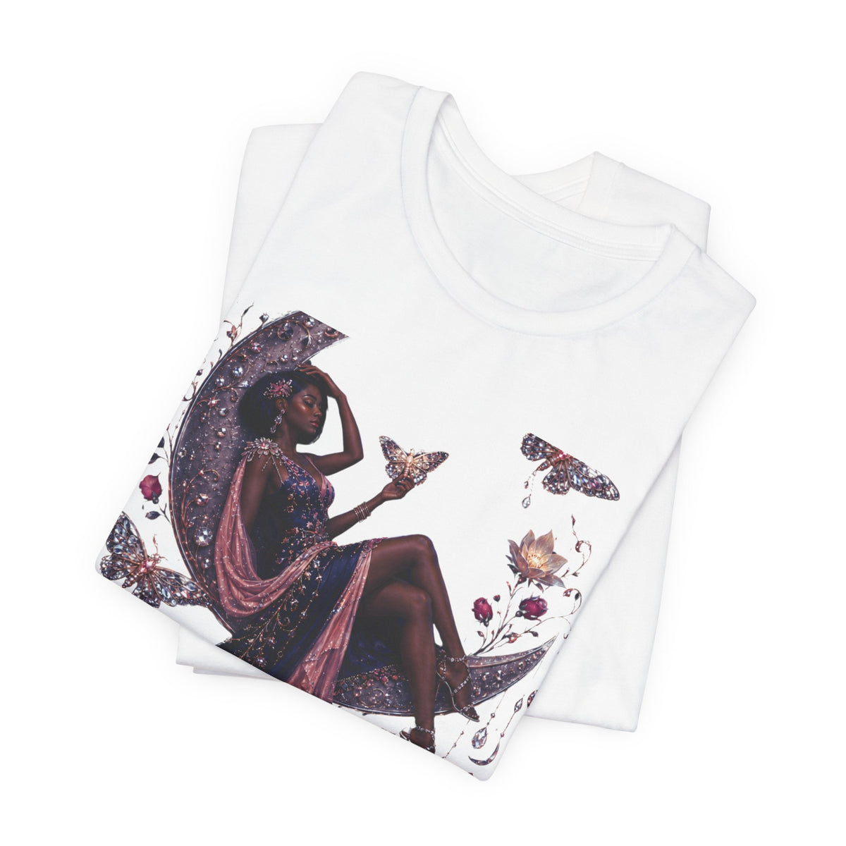 Her Power Tee — Empowering Moon Goddess Women’s Graphic T-Shirt