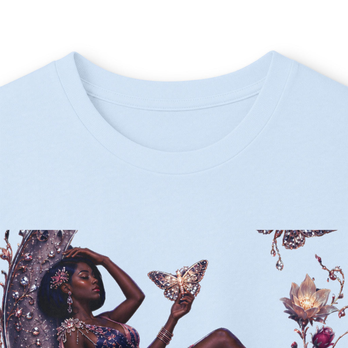 Long Sleeve Tee — 'She Is The Shadow' Gothic Floral Art Shirt
