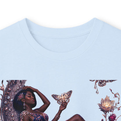 Long Sleeve Tee — 'She Is The Shadow' Gothic Floral Art Shirt