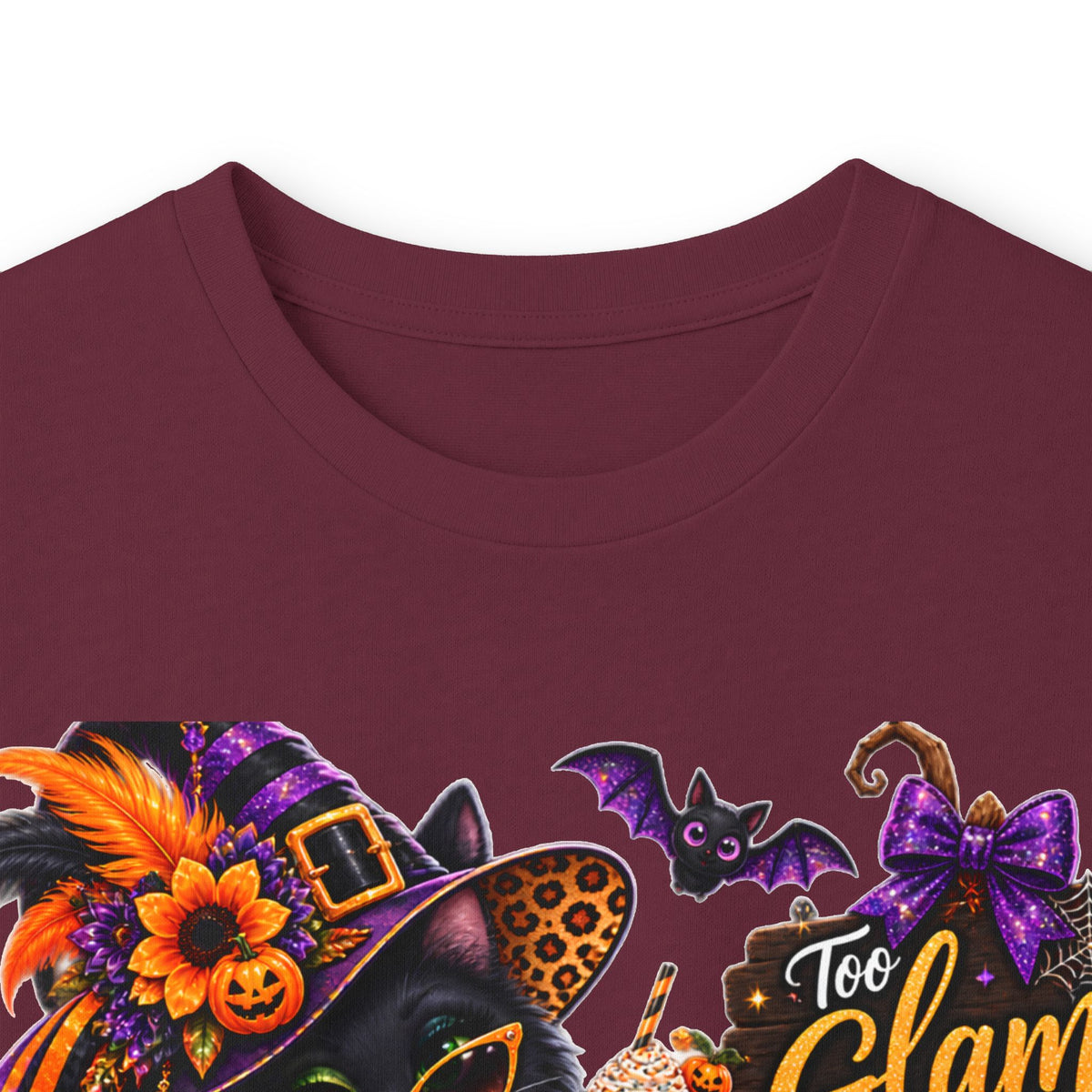 Halloween Witch Pumpkin Long Sleeve Tee — "Glam to Give a Boo!" Graphic Shirt