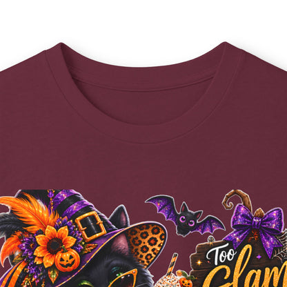 Halloween Witch Pumpkin Long Sleeve Tee — "Glam to Give a Boo!" Graphic Shirt