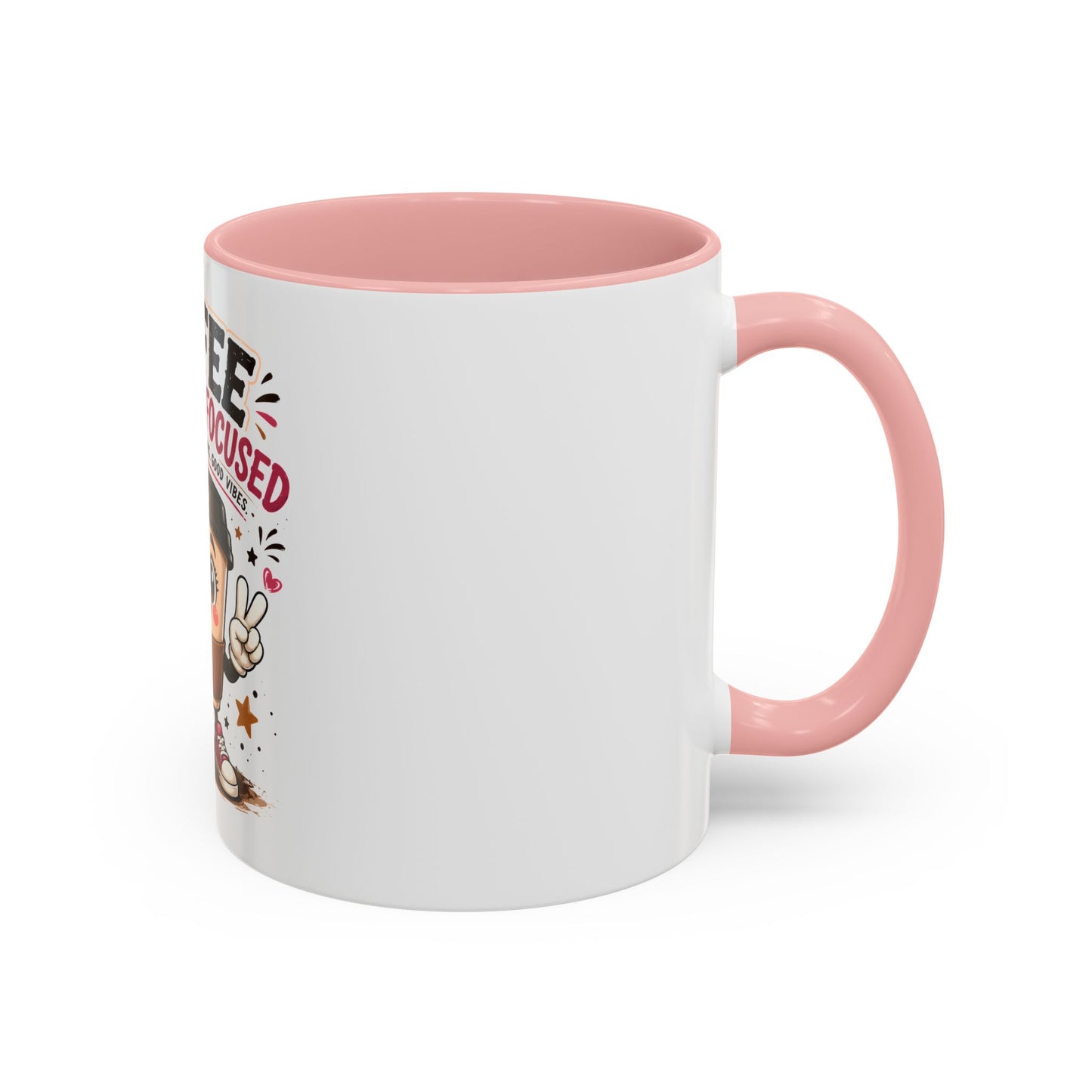 Coffee Fueled & Focused Mug — Cute Cartoon Coffee Cup Gift (11/15oz)