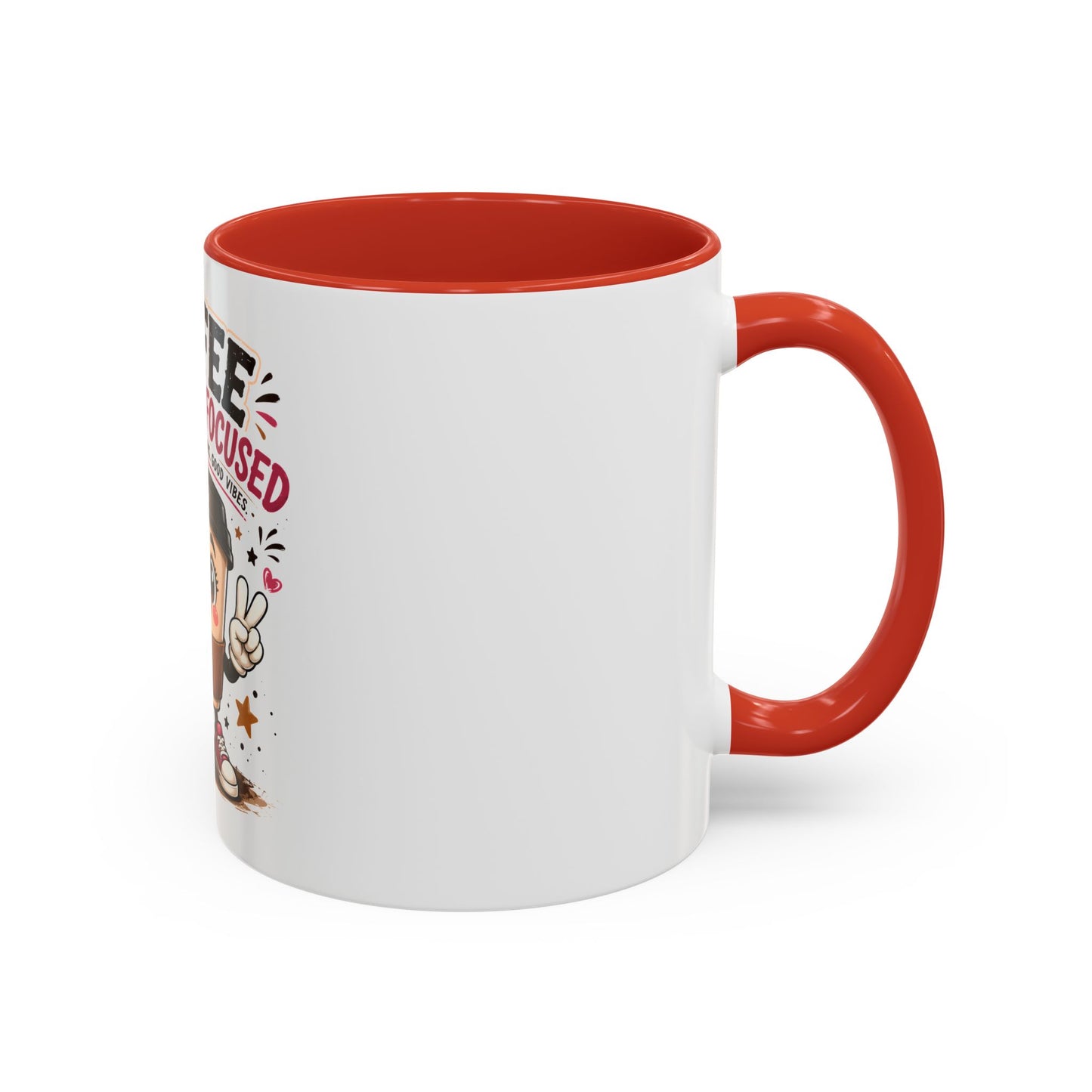 Coffee Fueled & Focused Mug — Cute Cartoon Coffee Cup Gift (11/15oz)