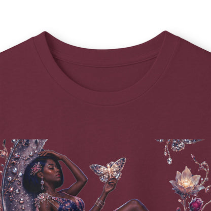 Long Sleeve Tee — 'She Is The Shadow' Gothic Floral Art Shirt