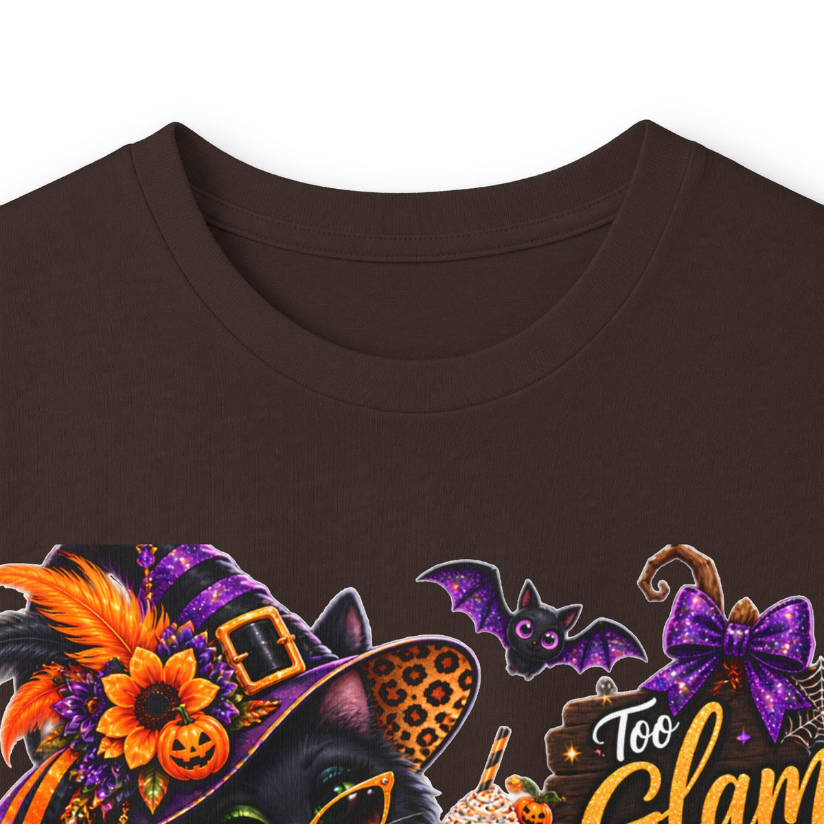 Halloween Witch Pumpkin Long Sleeve Tee — "Glam to Give a Boo!" Graphic Shirt