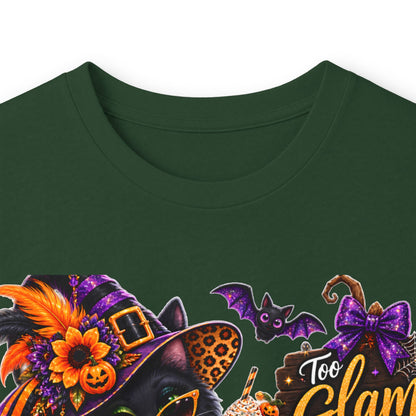 Halloween Witch Pumpkin Long Sleeve Tee — "Glam to Give a Boo!" Graphic Shirt