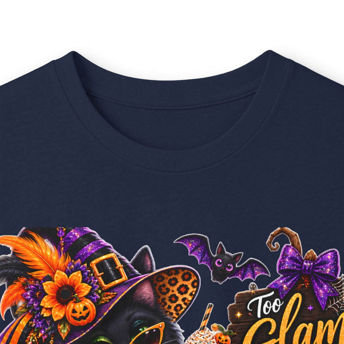 Halloween Witch Pumpkin Long Sleeve Tee — "Glam to Give a Boo!" Graphic Shirt