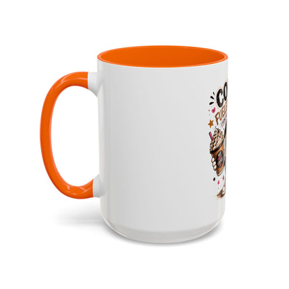 Coffee Fueled & Focused Mug — Cute Cartoon Coffee Cup Gift (11/15oz)