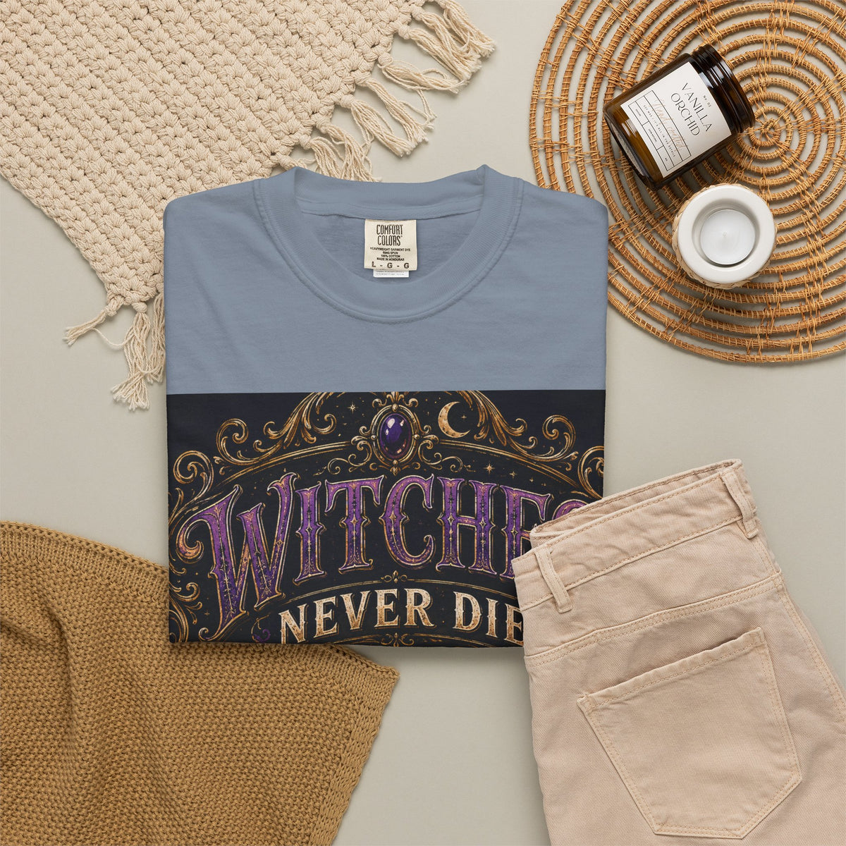 Witches Never Die T-Shirt — Gothic Witchy Graphic Tee