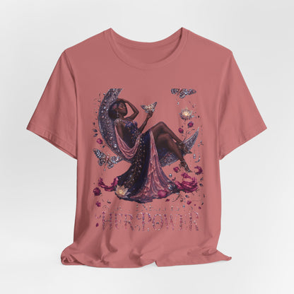Her Power Tee — Empowering Moon Goddess Women’s Graphic T-Shirt