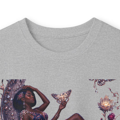 Long Sleeve Tee — 'She Is The Shadow' Gothic Floral Art Shirt