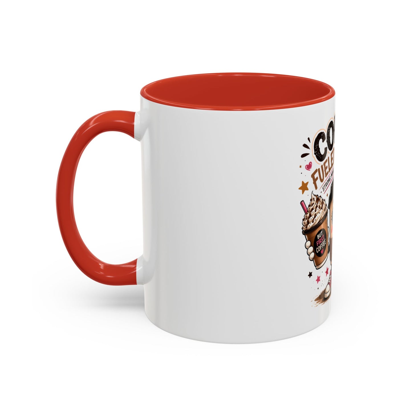 Coffee Fueled & Focused Mug — Cute Cartoon Coffee Cup Gift (11/15oz)