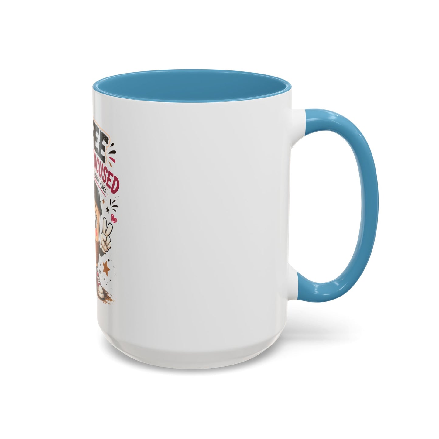 Coffee Fueled & Focused Mug — Cute Cartoon Coffee Cup Gift (11/15oz)