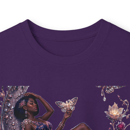 Long Sleeve Tee — 'She Is The Shadow' Gothic Floral Art Shirt